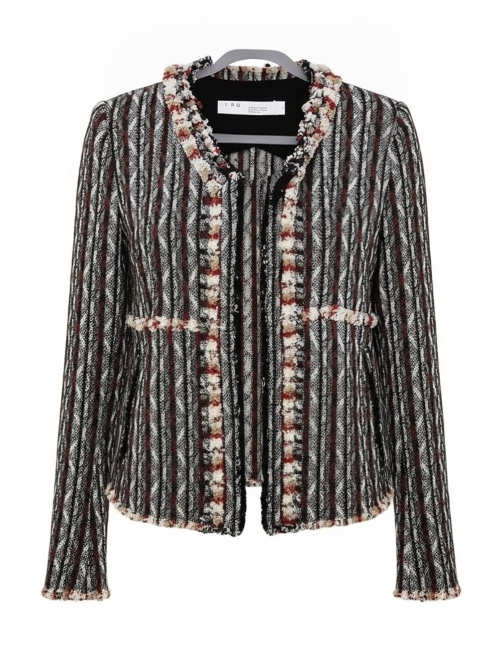 IRO Navy, Red & Cream Tweed Blazer